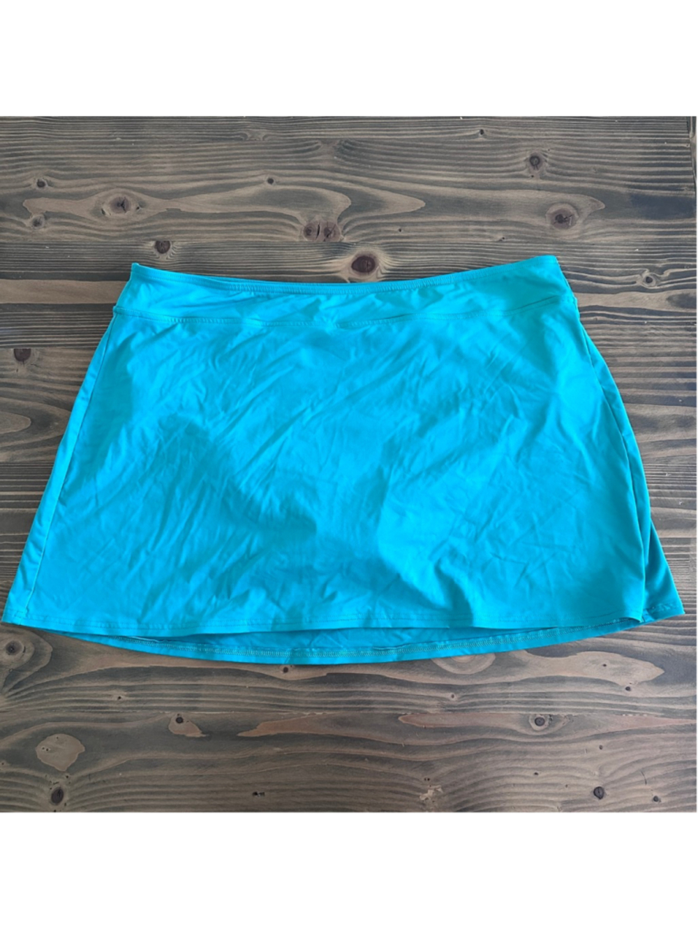 Lands End Swim Skirt 16 Teal A Line Plus Size Modest Swim Bottom